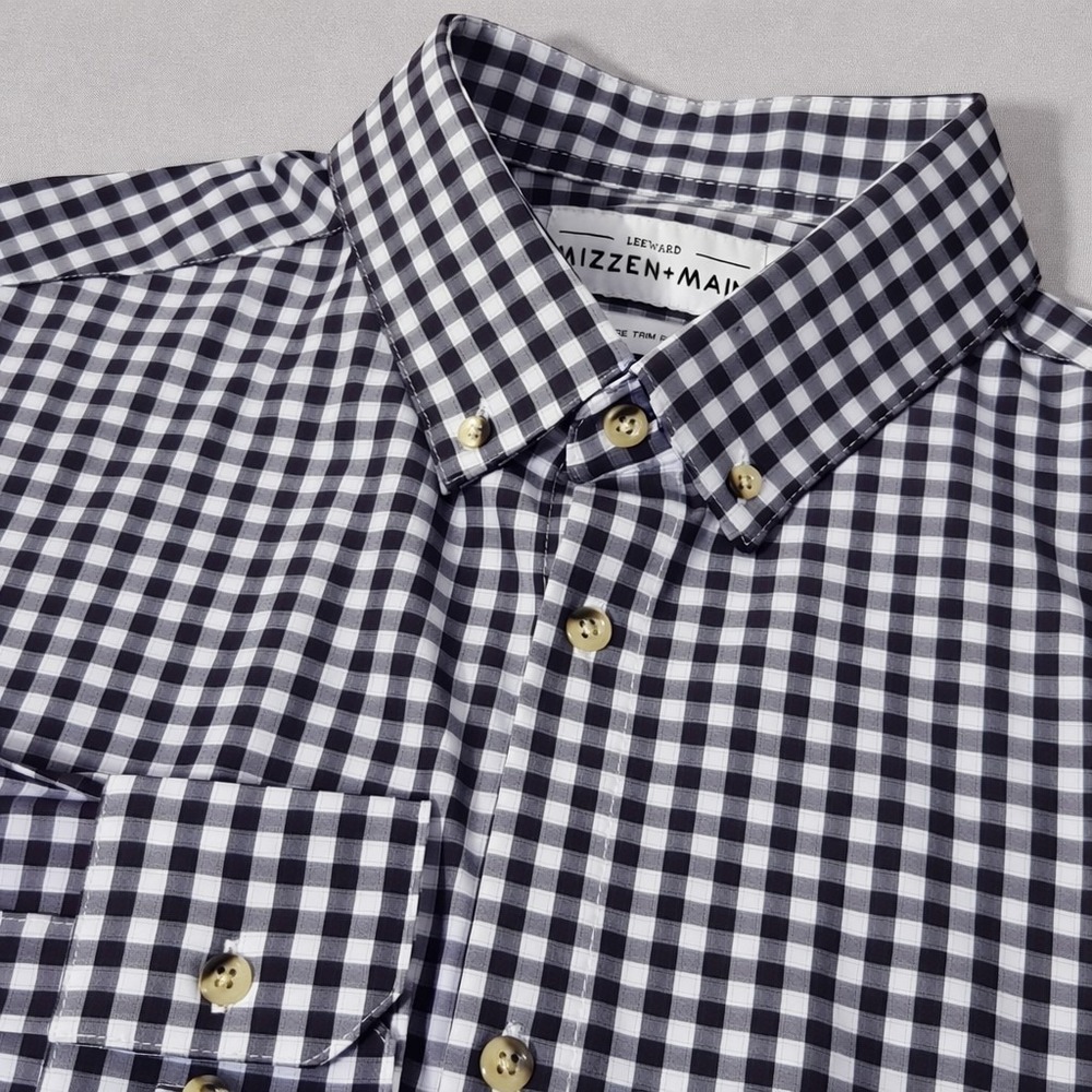 Mint MIZZEN + MAIN Trim Fit Performance Stretch Long Sleeve Shirt L
